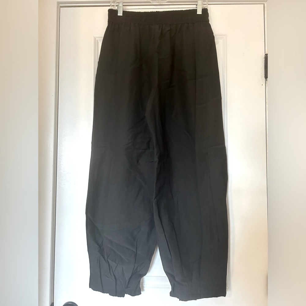 NWT Black Cotton-Blend Trousers